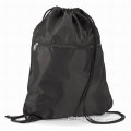 2014 Cheap 210D nylon black gym bag with front pocket and zip closure